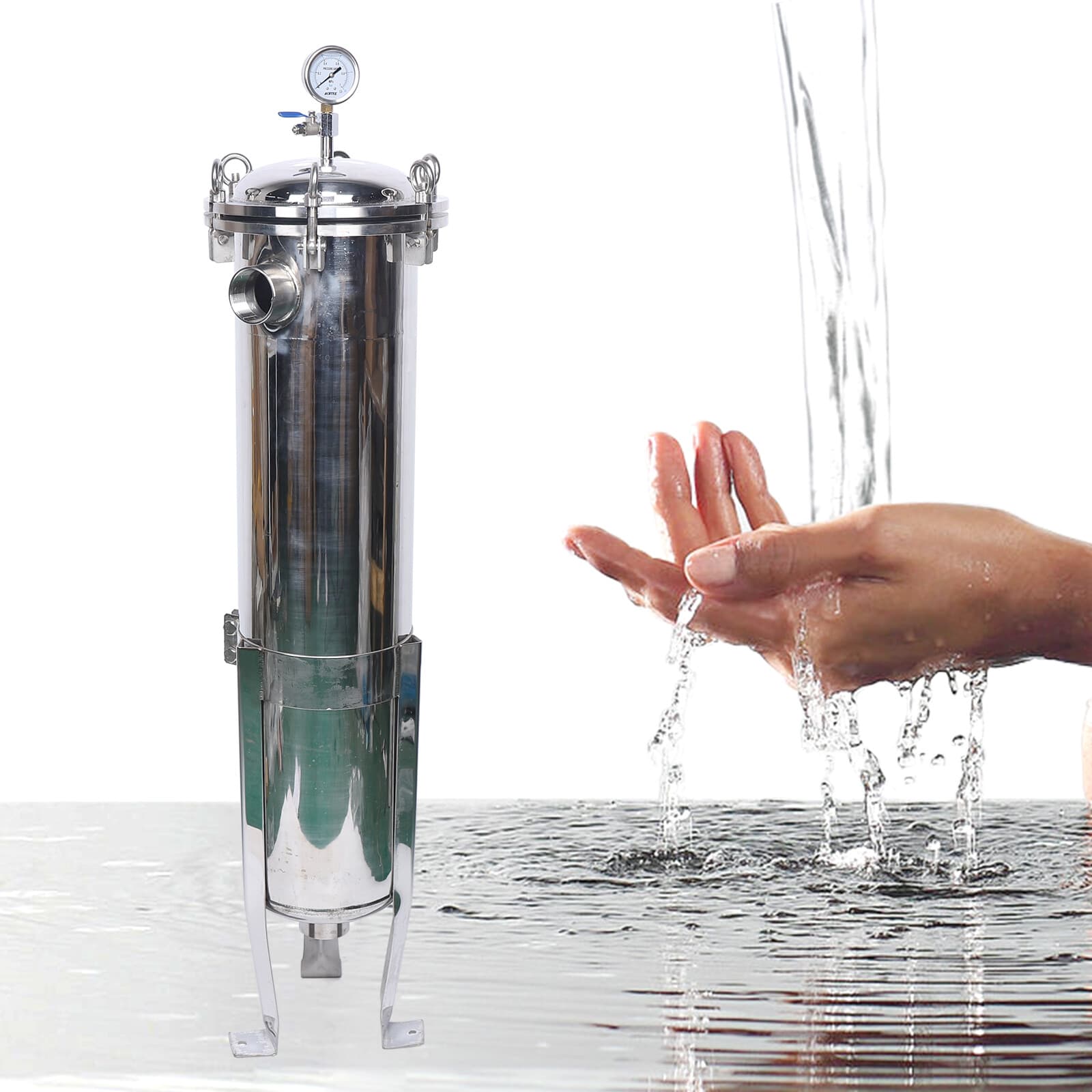 2" NPT Bag Filter Housing 150 Psi 304 Stainless Steel In/out #2 Bag With Mesh  3