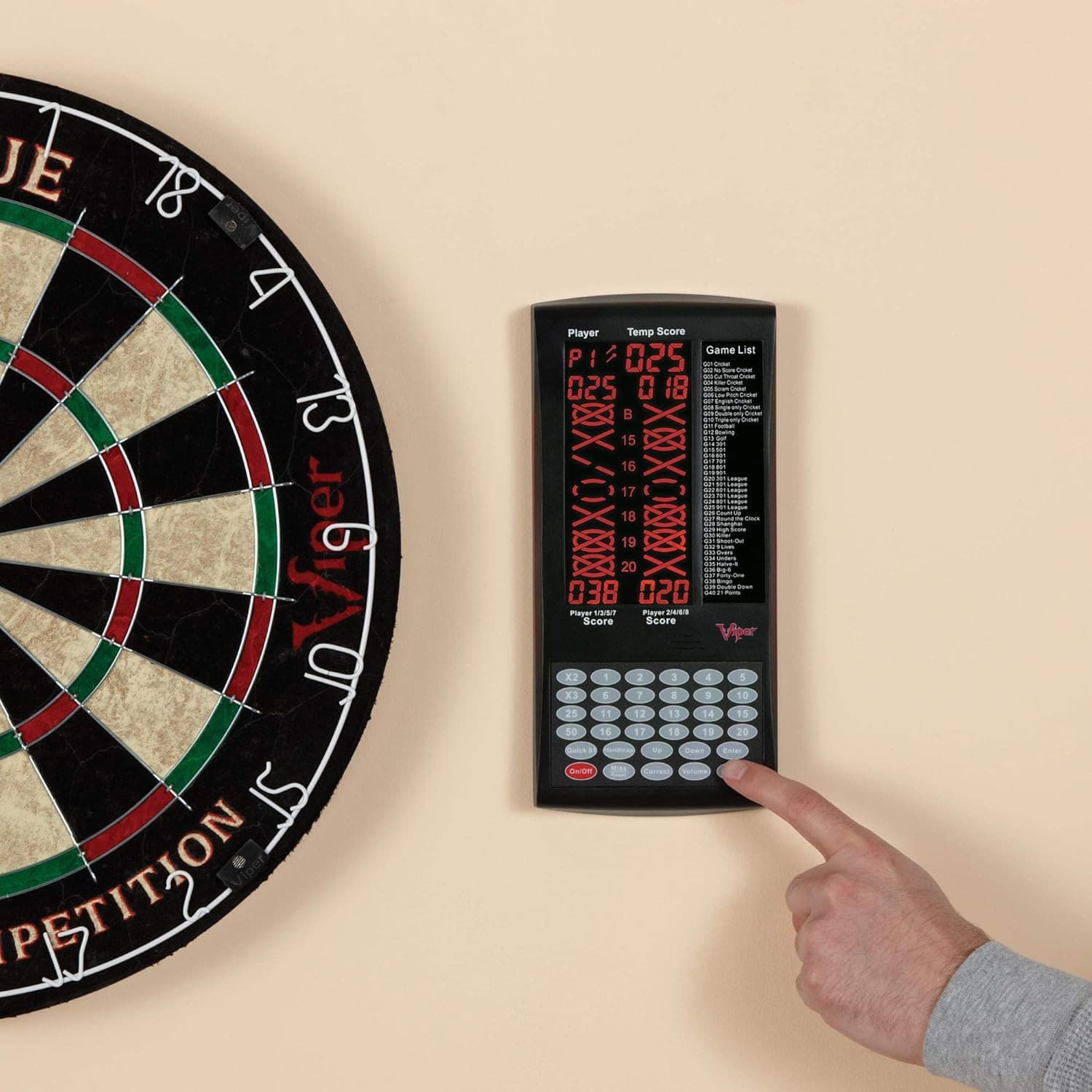 ProScore Digital Dart Scorer Electronic Dartboard Scoreboard for Up to 8 Players 5