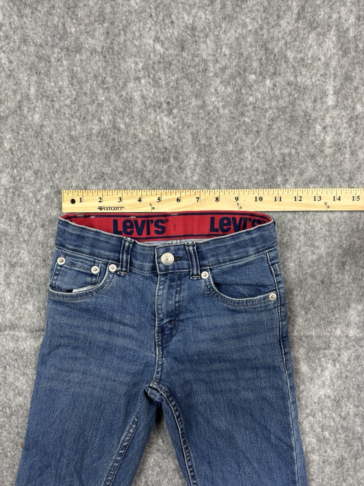 Levis 511 Boys Slim Denim Jeans Blue Medium Wash Adjustable Waist Size 7 Regular 3