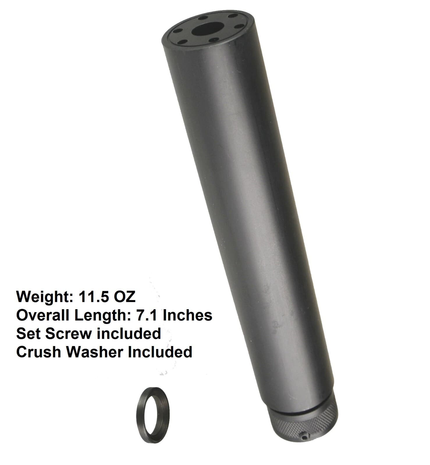 7.1 Inch .223 .22LR 5.7x28 Linear Muzzle Brake 1/2X28 TPI Barrel Extension Tube