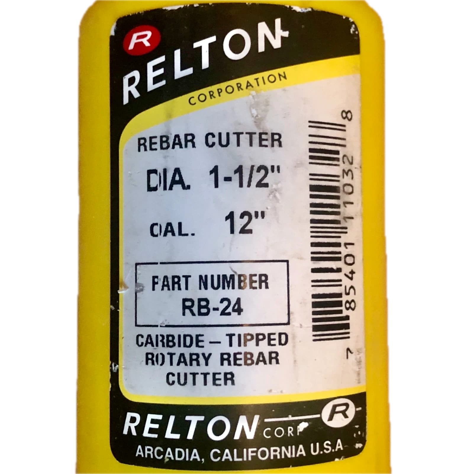 Relton 2PC RB24 1-1/2 Fast Spiral Carbide Tip Rebar Cutter Bit Removable Shank 6