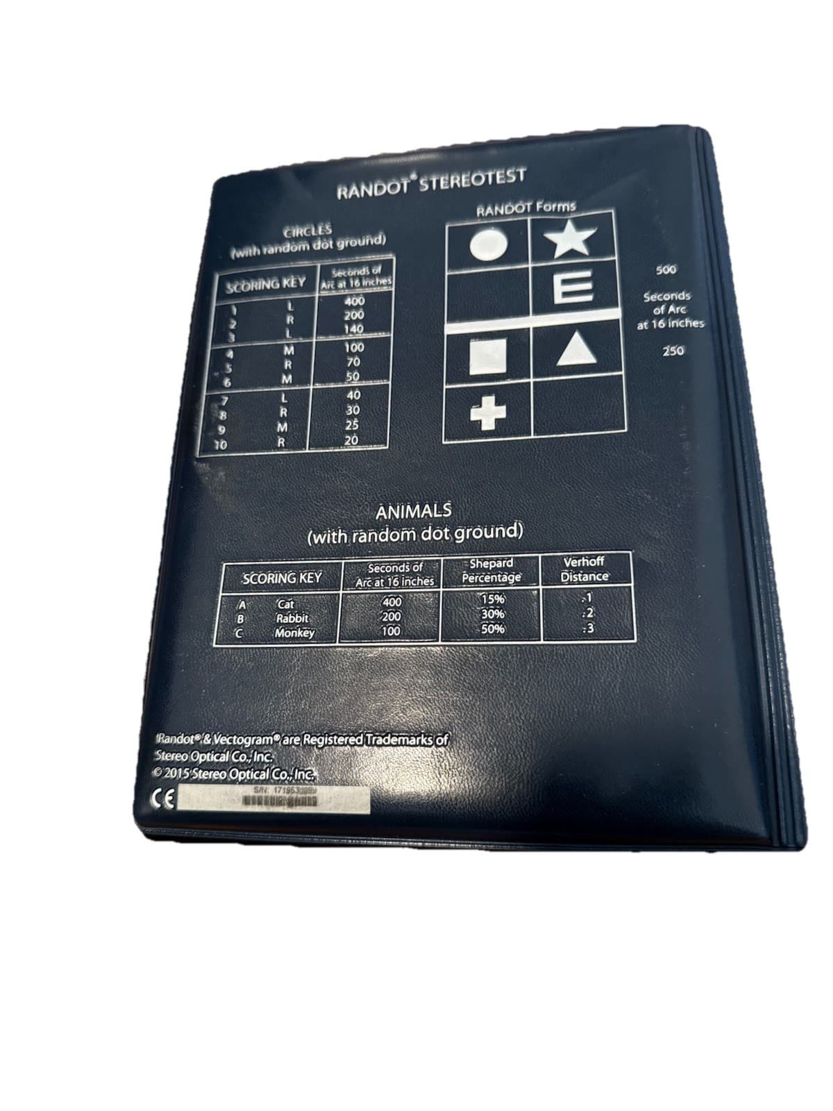 Stereo Optical Optometry Randot Stereotest w/ Glasses  (Mint Condition) 3