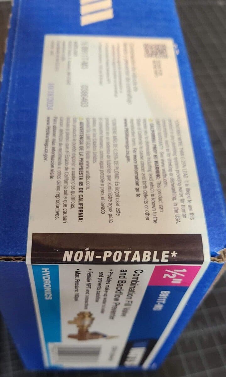 WATTS B911T-M3 Backflow Preventer and Fill Valve 1/2" Bronze EDP# 0386463 3