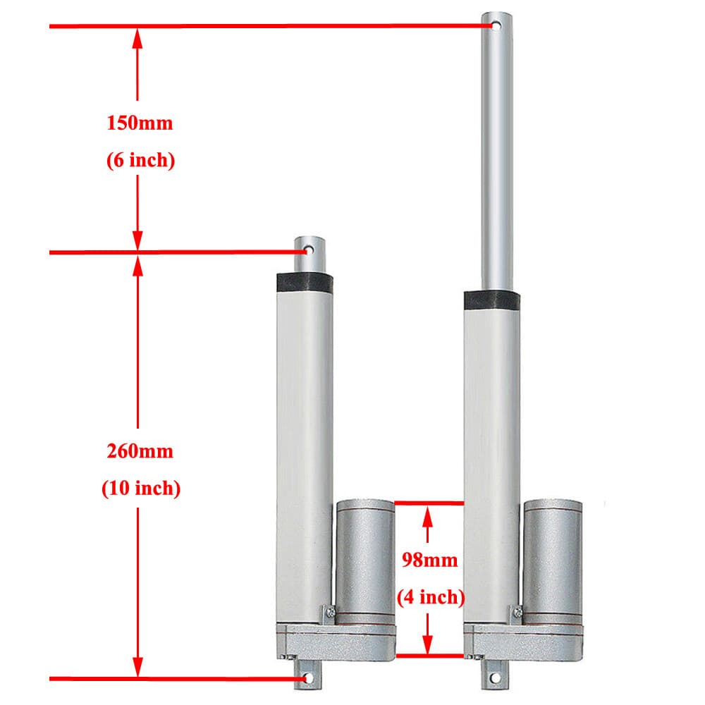 Heavy Duty DC12V 6" Stroke 330lbs Linear Actuators &Brackets&Wireless Controller 2