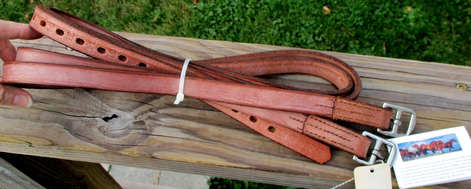 Deluxe English Saddle Stirrup Leathers "3/4 x 54" -Beveled Edges-Numbered Holes 2