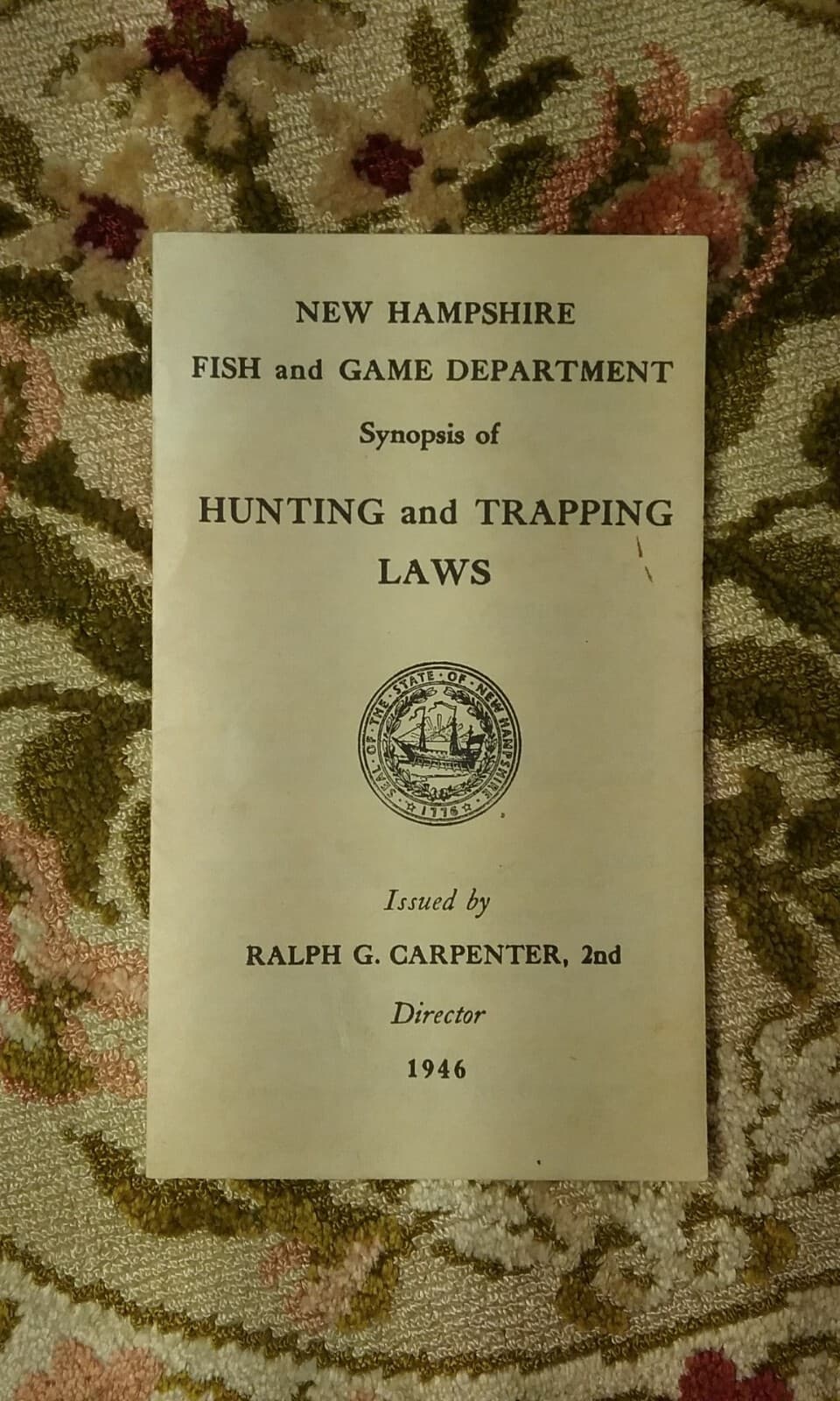 1946 NH Fish & Game Department Hunting and Trapping Laws Pamphlet 2