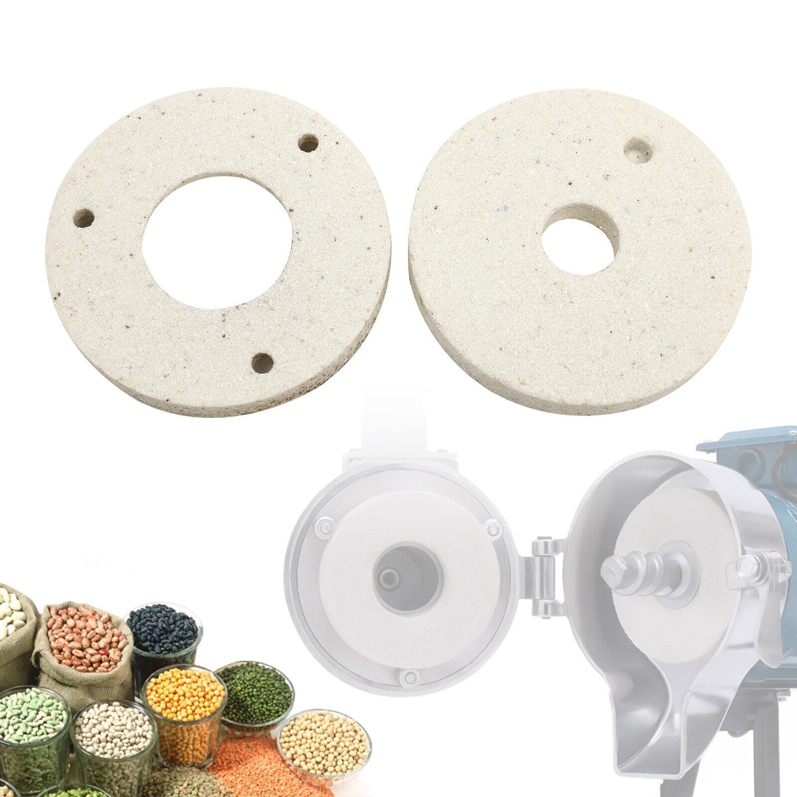 2PCS Grinding Sheets Discs for Electric Grain Mill Dry&Wet Grinder Machine NEW 3