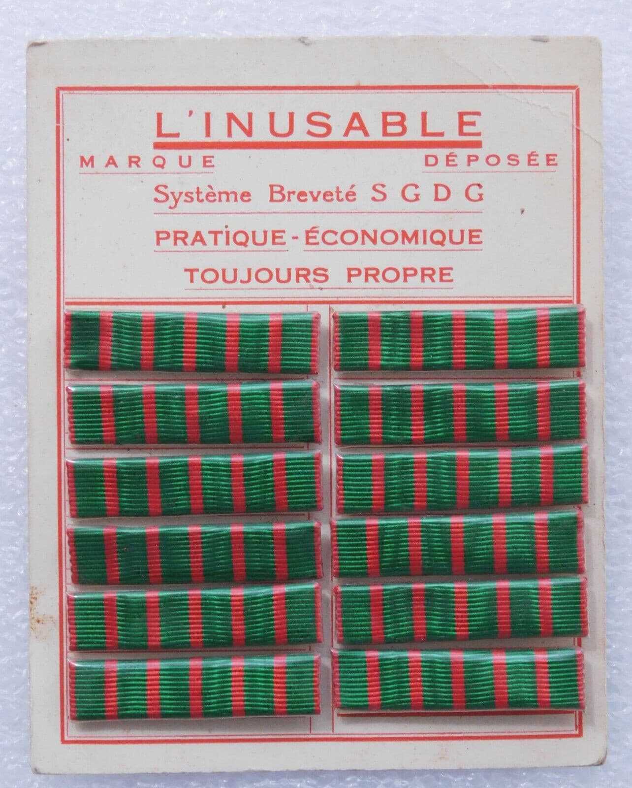 12 ORIGINAL WW1 FRENCH CROIX DE GUERRE RIBBONS BARS - FULL SIZE - PIN BACK