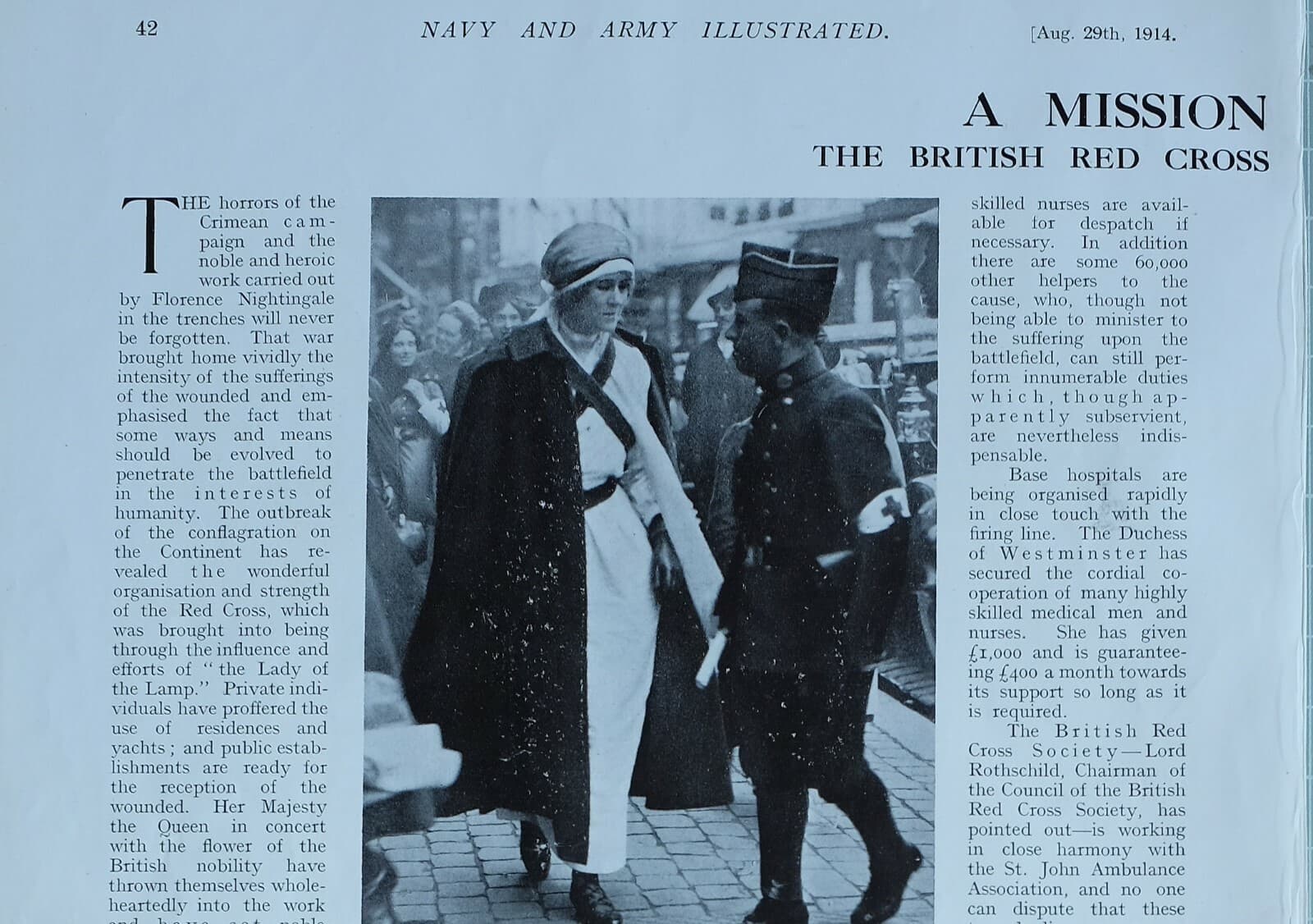 1914 WW1 PRINT BRITISH RED CROSS SOCIETY REGIMENTAL FIELD HOSPITAL NURSES 4