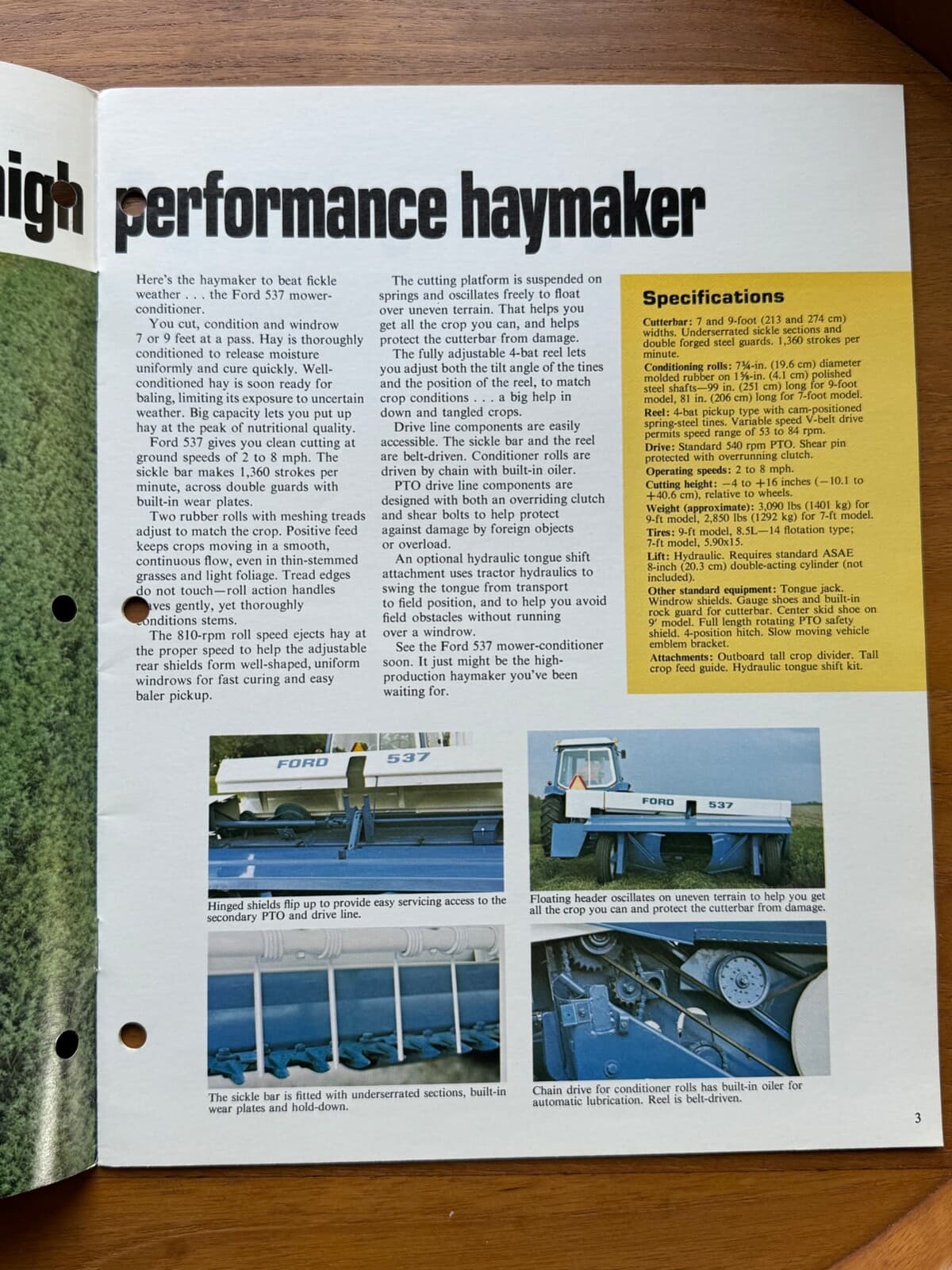 Vintage Ford 552 Baler Haying Equipment Advertising Brochures Hay Farm Ag 3