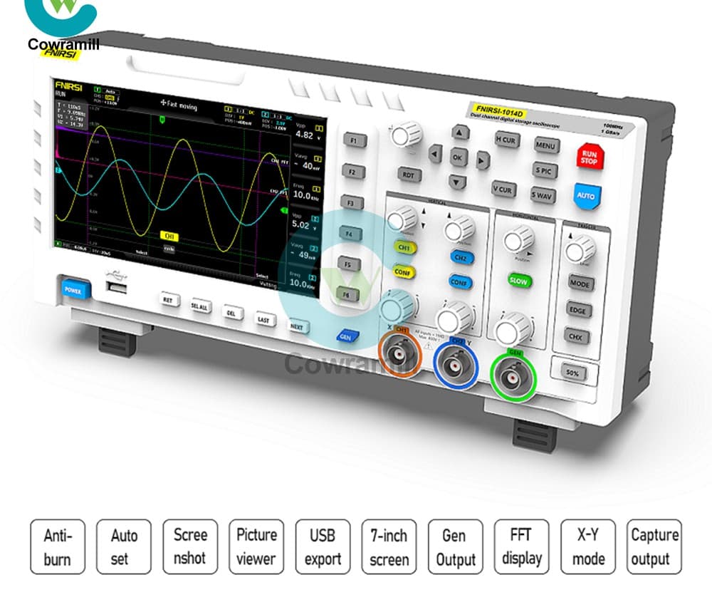 FNIRSI 1014D 7inch LCD 2 Channel Signal Generator Digital Storage Oscilloscope 2