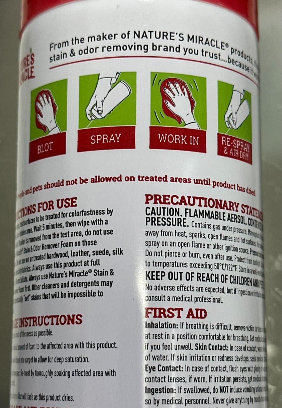 2-Pk NATURE'S MIRACLE DOG CAT Multi-Mess STAIN ODOR REMOVER Deep Foaming Action 3