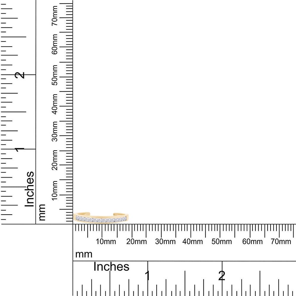 1/7ct Natural Round Diamond Adjustable Toe Band Ring in 14K Yellow Gold 6