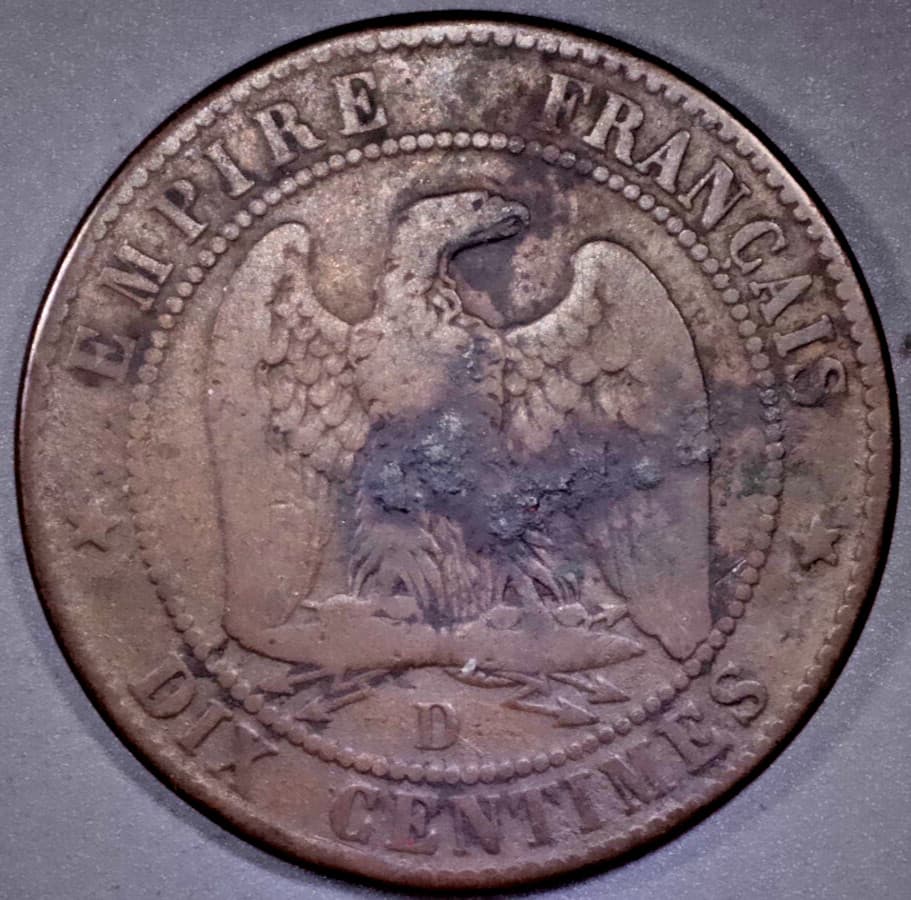 1854 France 10 Centimes - Napoleon III 2