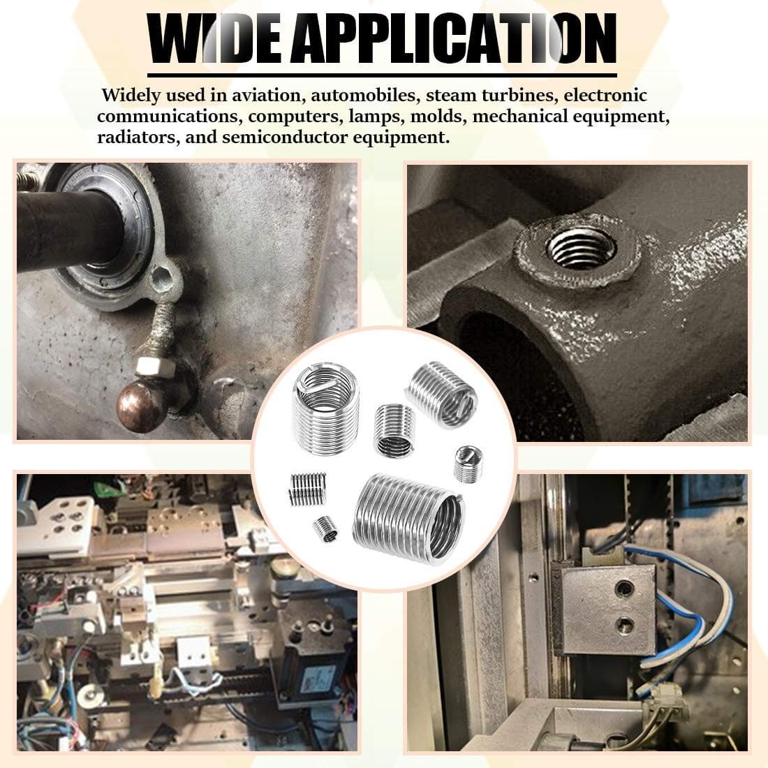 140 pcs Helicoil Stainless Steel Thread Repair Insert Kit M3 M4 M5 M6 M8 M10 M12 6