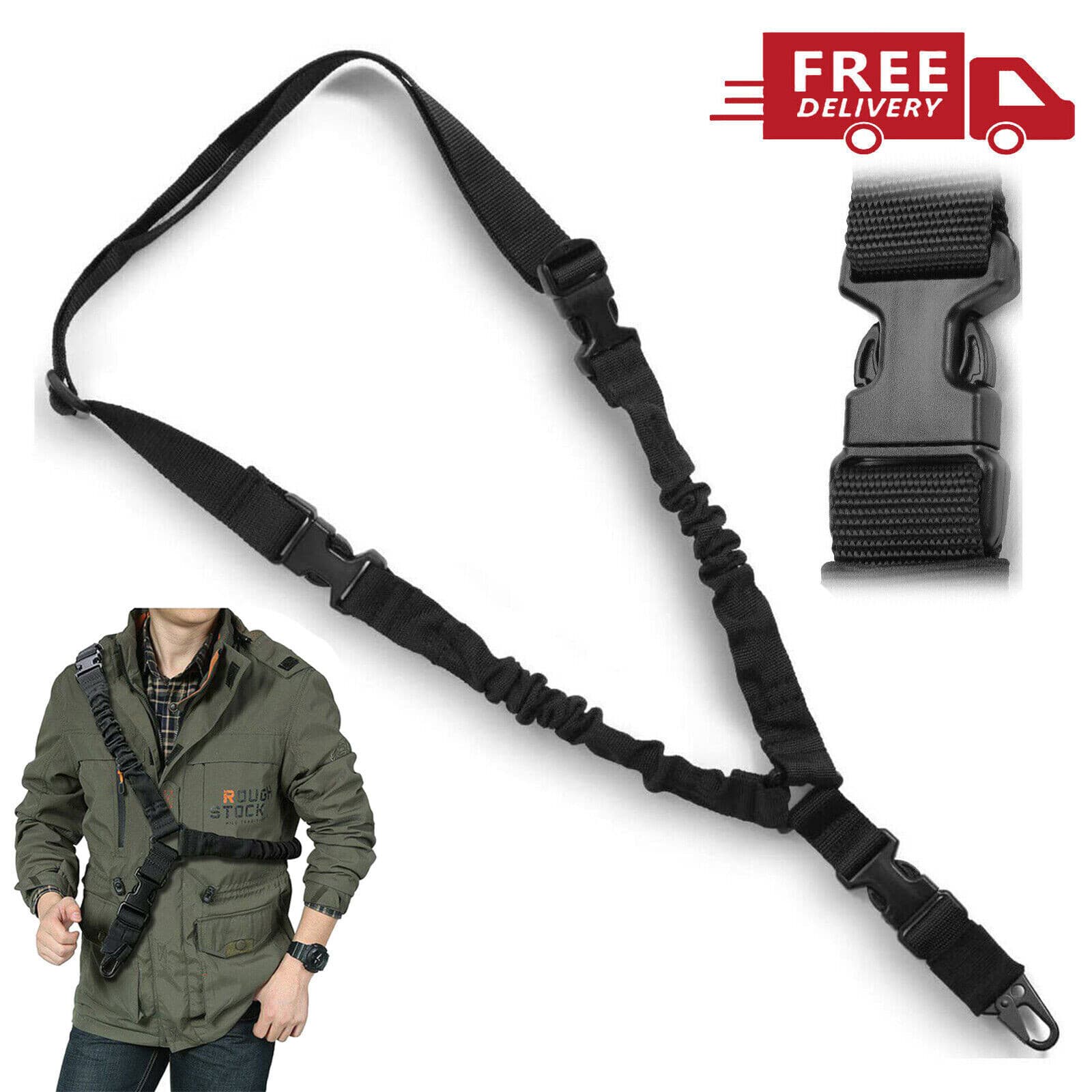 Tactical One Single Point Sling Strap Bungee Rifle Gun Sling with QD Buckle 2