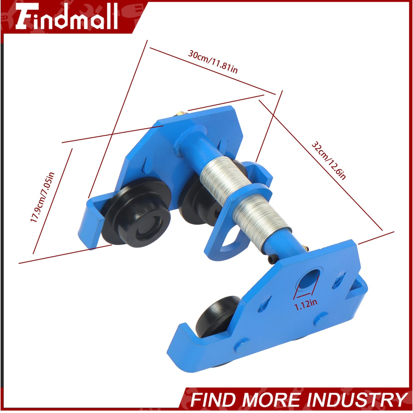 Findmall 4400 lbs/2 Ton I-Beam Hand Trolley Alloy Steel 65-180mm Adjustable 2