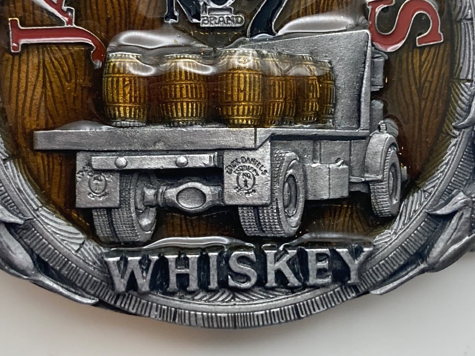 1995 Jack Daniels Bergamot Belt Buckle, Made USA, Excellent! Highly detailed 4