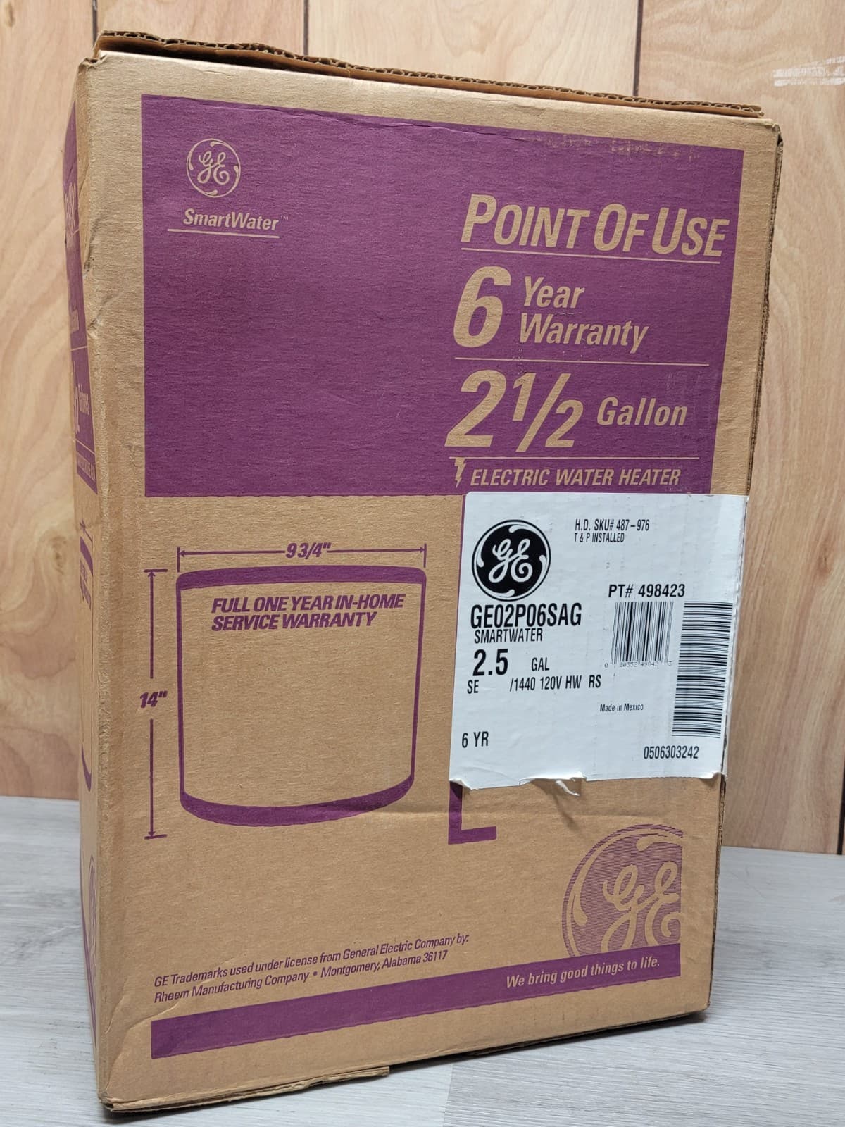GE GE02P06SAG 120 Volt Electric Mini 2.5 Gallon Hot Water Heater  3