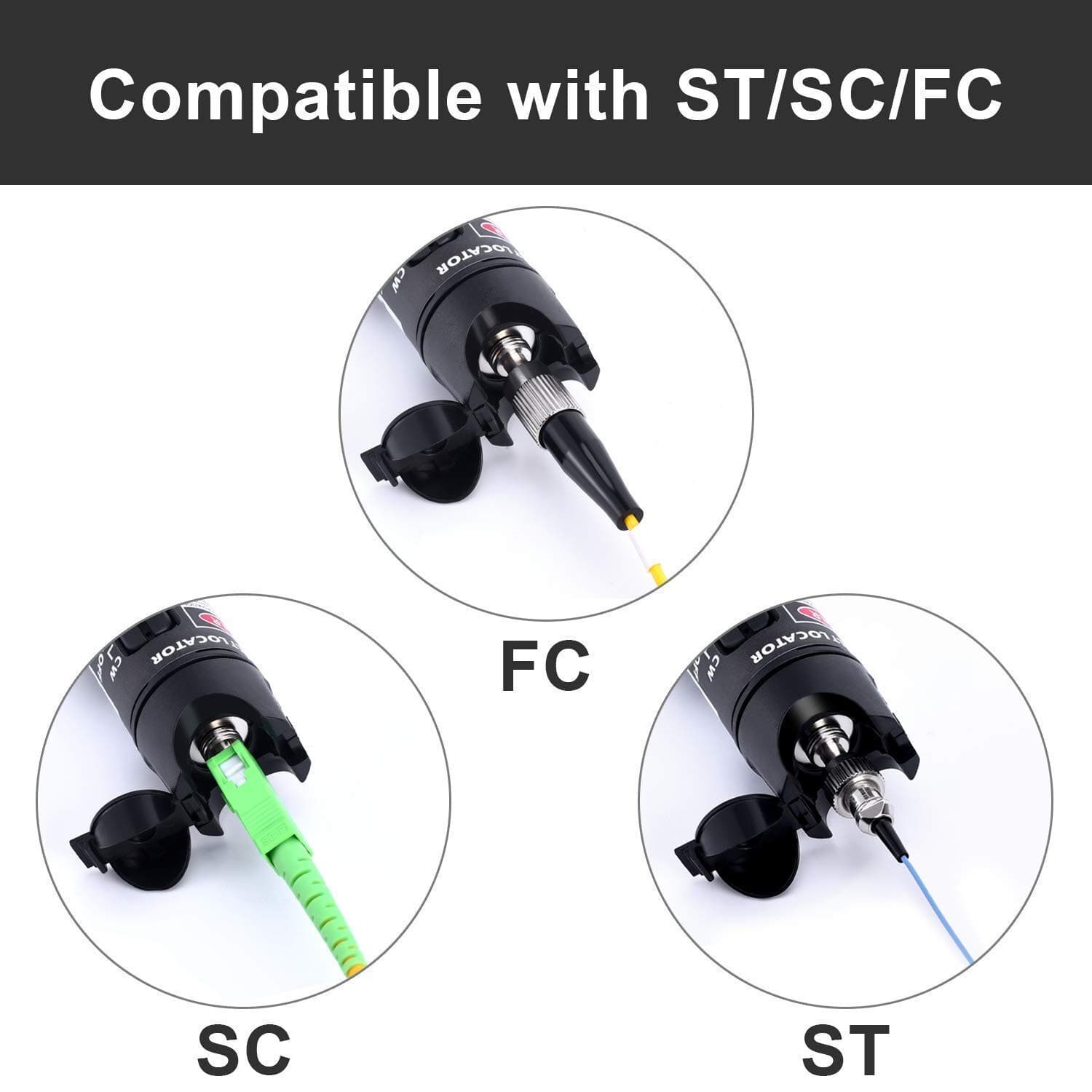 Kit de localizador visual de fallas de fibra de 50 mW alimentado por batería NEW 3