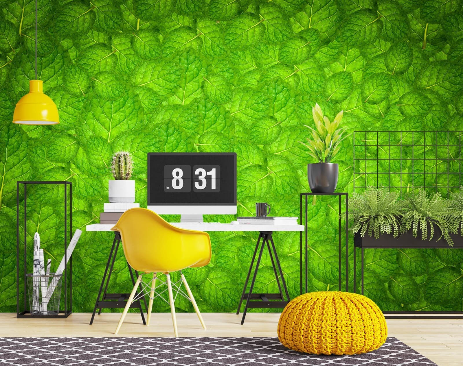 3D Green Leaves G7873 Wallpaper Wall Murals Removable Self-adhesive Honey 2