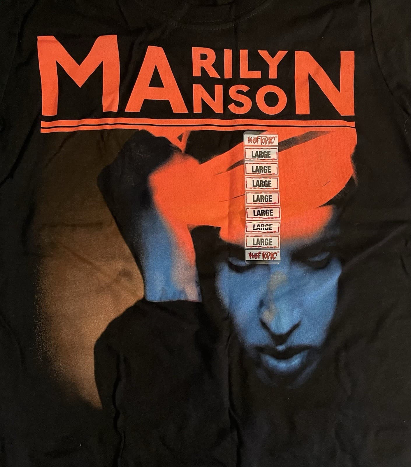MARILYN MANSON The High End Of Low 2009 Hot Topic LARGE Tultex Girly t-shirt MWT 2