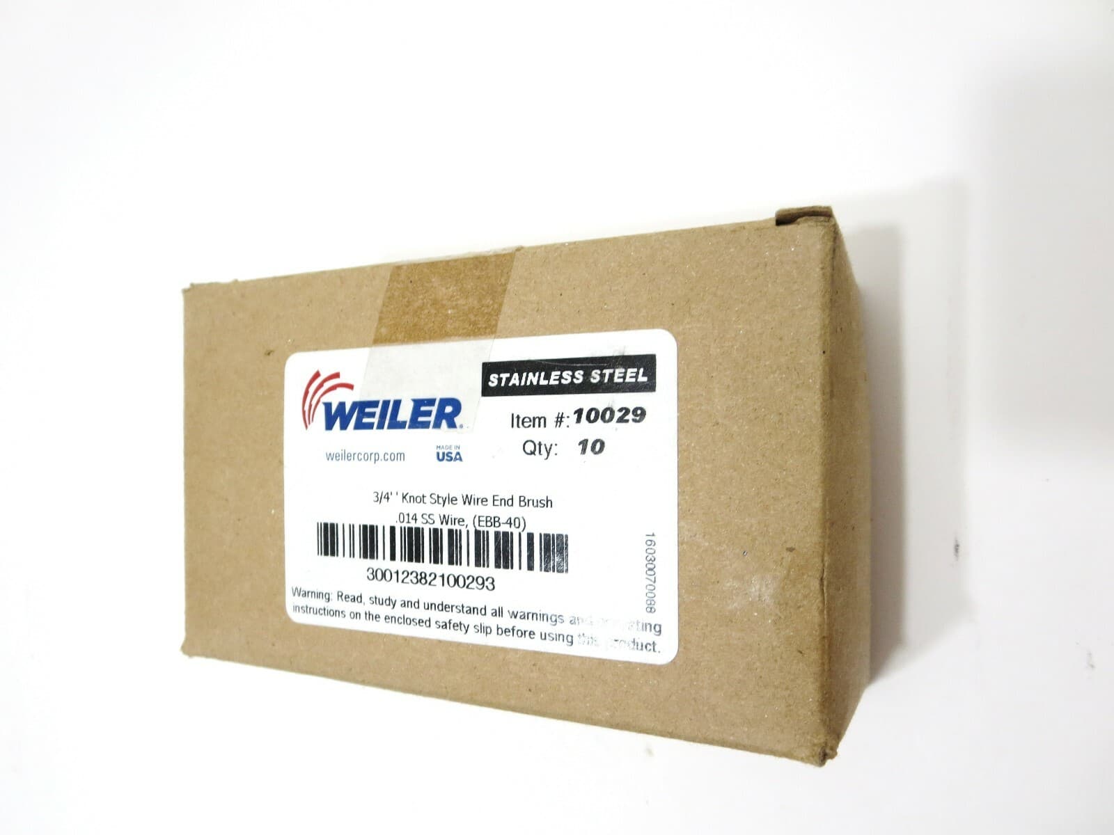 WEILER 10029 3/4" .014 SS Knot Wire End Brush 10-PACK 3/4 Diam. 22KRPM USA