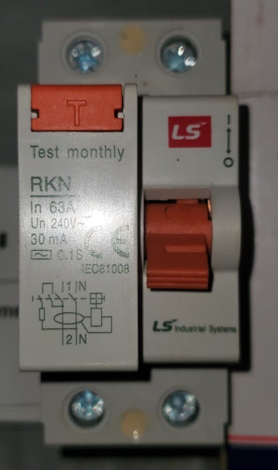 LS 63Amp Differential Circuit Breaker 2-Pole Residual Current Class A 30ma 6