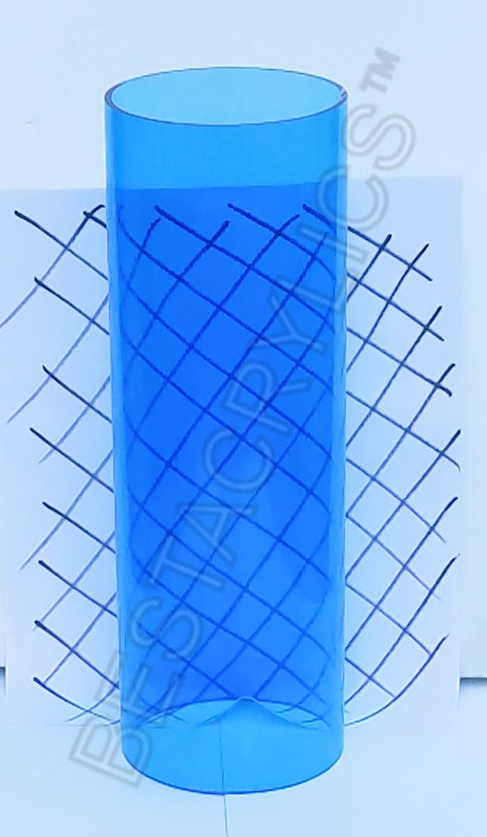 1 Pc 3” OD x 2 3/4" ID x 12” INCH LONG CLEAR BLUE ACRYLIC PLEXIGLASS LUCITE TUBE 3