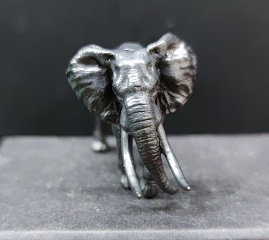 Black Brass Mammoth Statue Elephant Animal Figure Display Decor 5