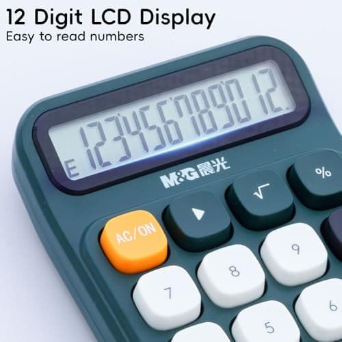 Desktop Calculator 12 Digit Mechanical Switch Calculator with Large LCD Green 4