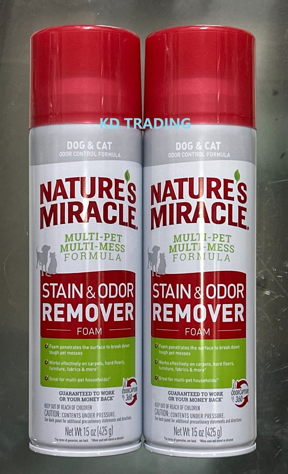 2-Pk NATURE'S MIRACLE DOG CAT Multi-Mess STAIN ODOR REMOVER Deep Foaming Action