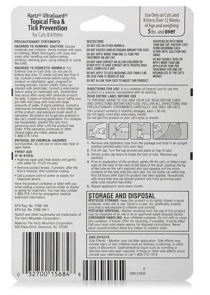 Hartz UltraGuard Topical Flea & Tick Prevention for Cats and Kittens - 3 Monthly 2