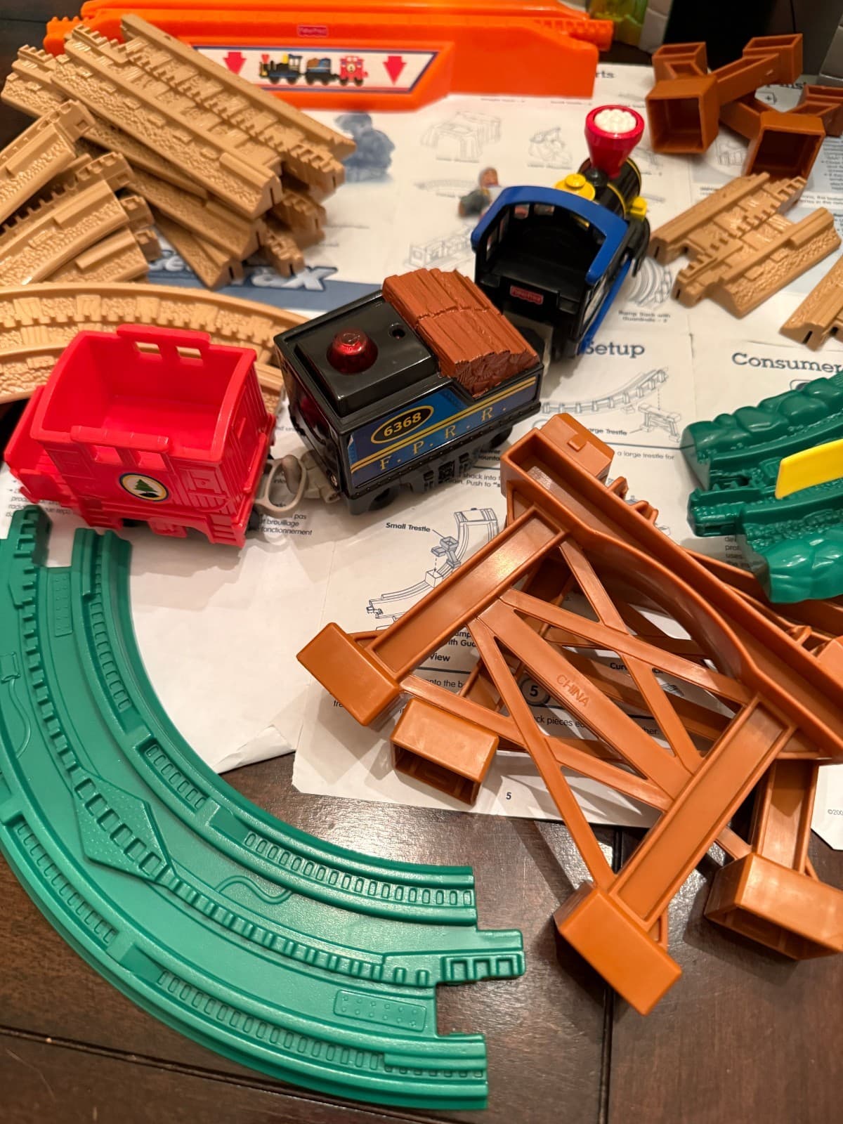 FISHER PRICE GeoTrax Remote Control Timbertown Railway Train Set Complete 5