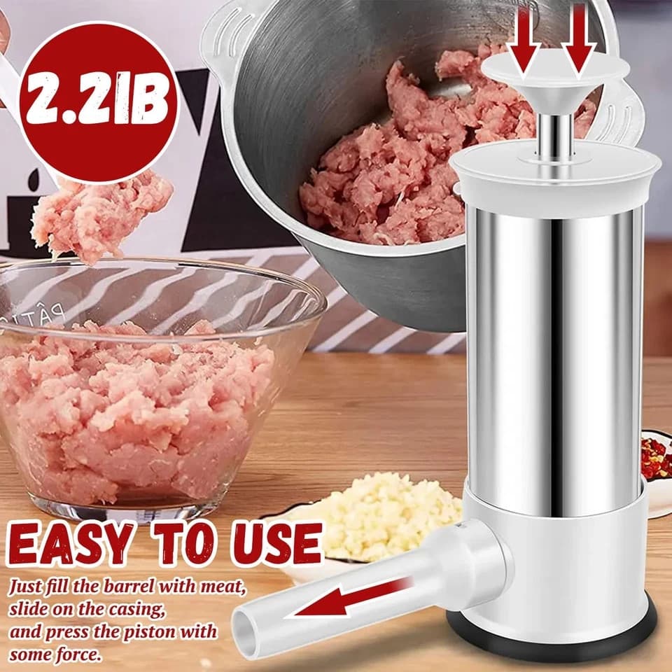 Sausage Stuffer Machine Sausage Maker with 4 Stuffing Tubes Homemade Sausage ... 3