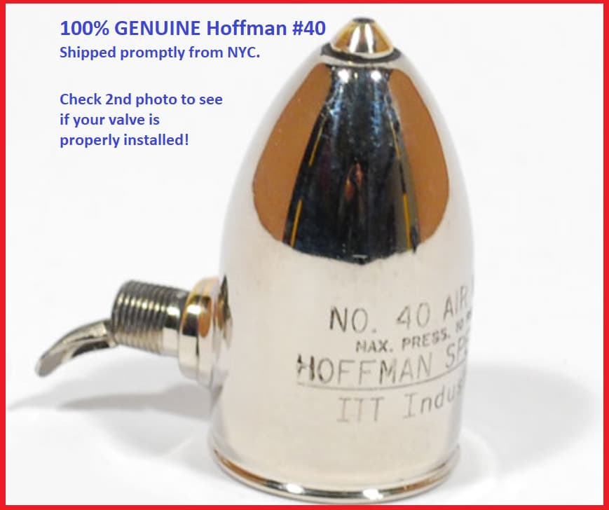 Bell & Gossett #401440 Hoffman 40 Steam Air Vent Valve 1/8 Angle - Genuine New