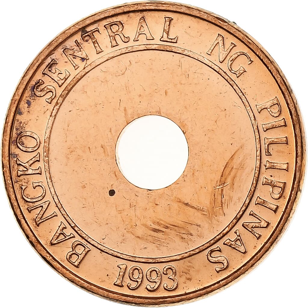 [#1308110] Philippines, 5 Sentimos, 1995, Quezon City, Copper Plated Steel, MS