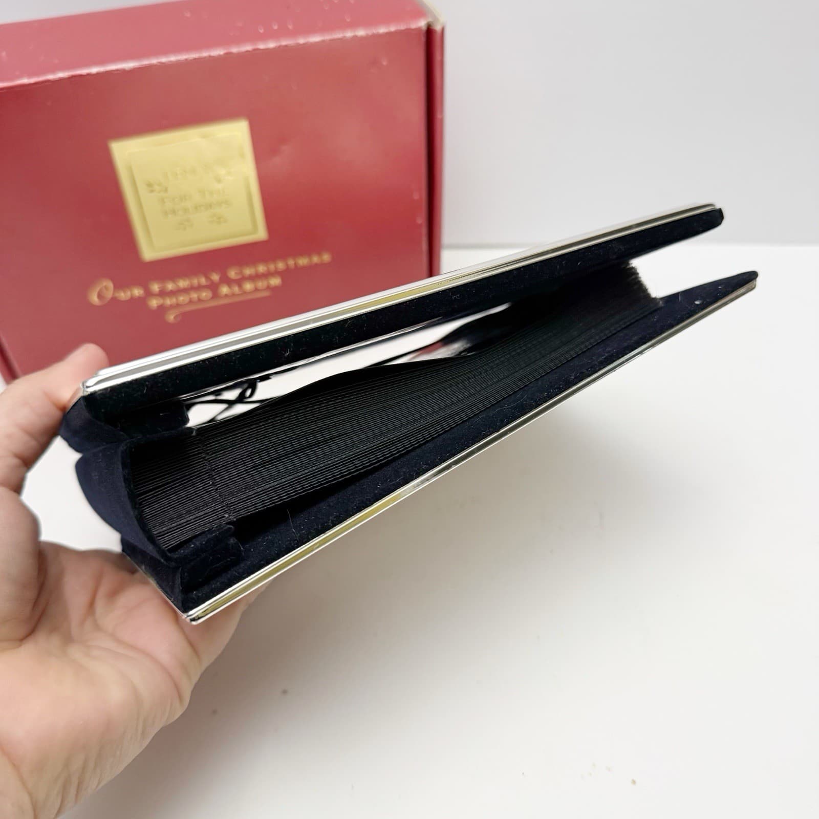 Lenox Our Family Christmas Photo Album 80 Pictures Silver-Plated Red Velvet 6