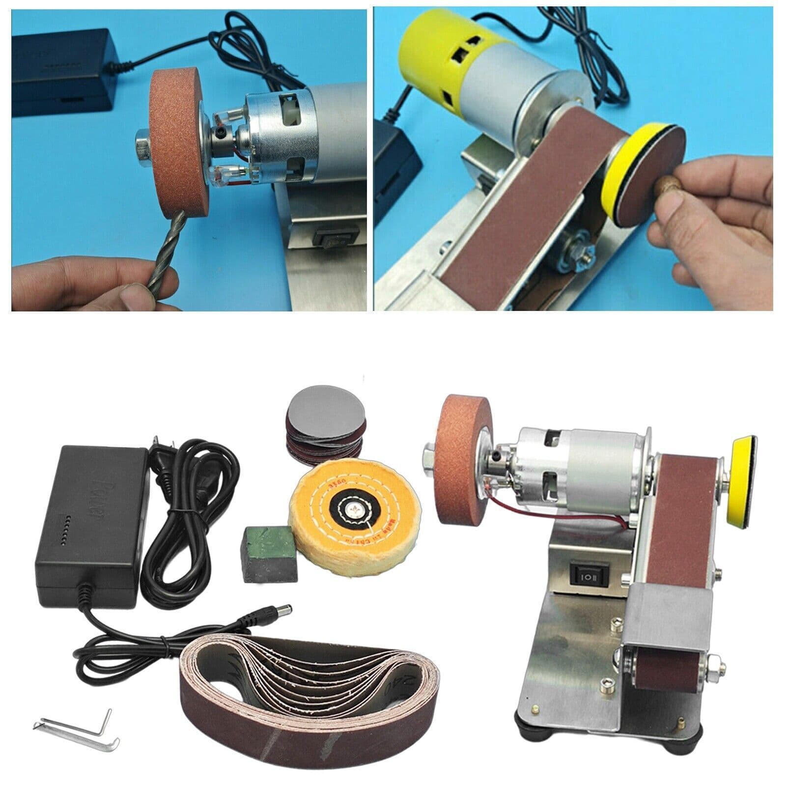 Mini DIY Electric Grinder Belt Sander Polishing Grinding Knife Sharpener Machine 6