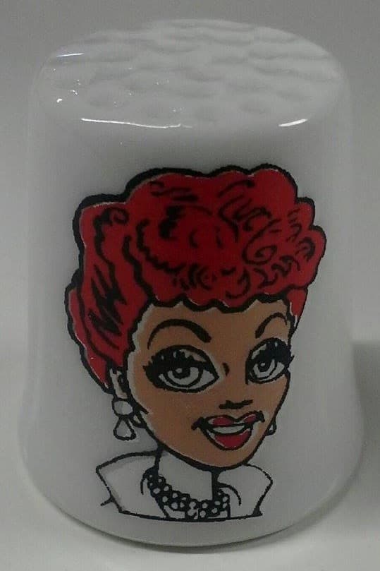 Charming Lucille Ball Collectible Porcelain Thimble