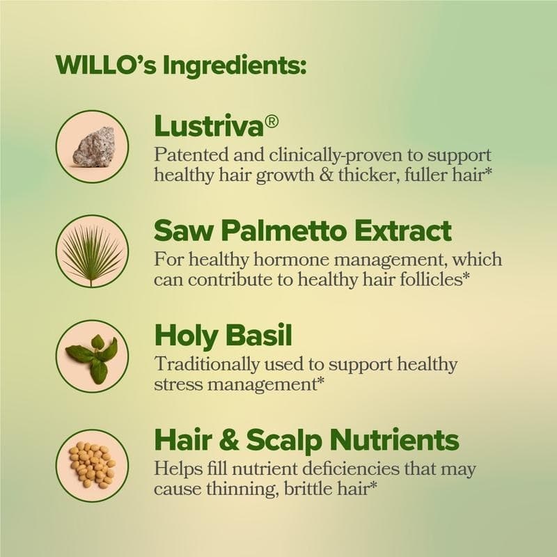 WILLO Hair Growth Support for Women - Supports Thicker, Fuller Hair & Healthy Ha 3