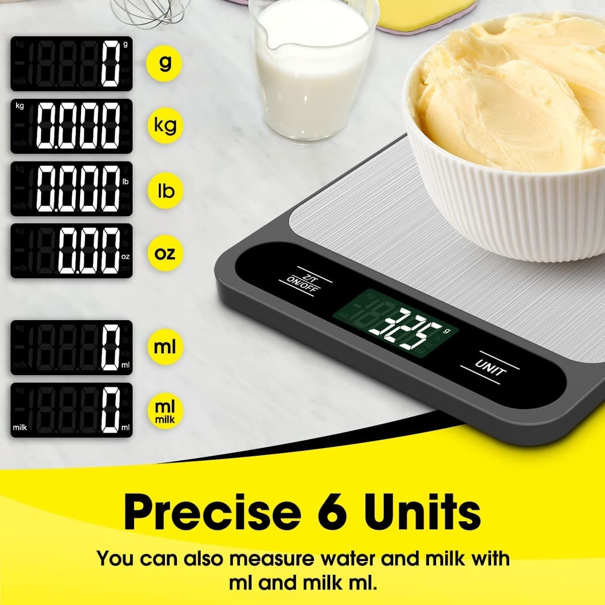 Food Scale, 10kg/22lb Digital Kitchen Scale Weight Grams and Ounces for Baking 4