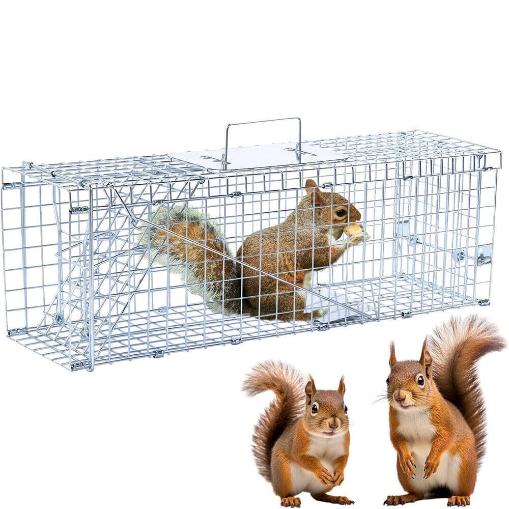 Live Animal Trap Extra Large Rodent Cage Garden Rabbit Raccoon Cat 24"X8"X 7.5" 2