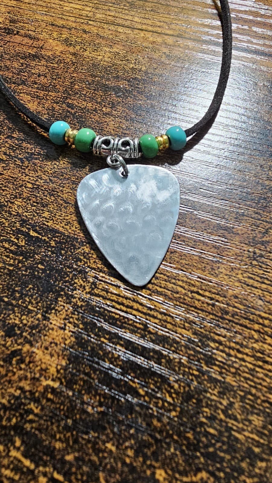 Handmade Marilyn Manson Aluminum Guitar Pick Necklace 2