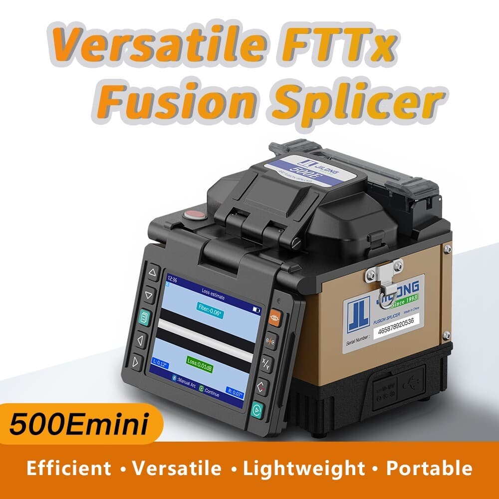Jilong 500E FTTx Fiber Optic Fusion Splicer Support Active-Clad Alignment Splice 6