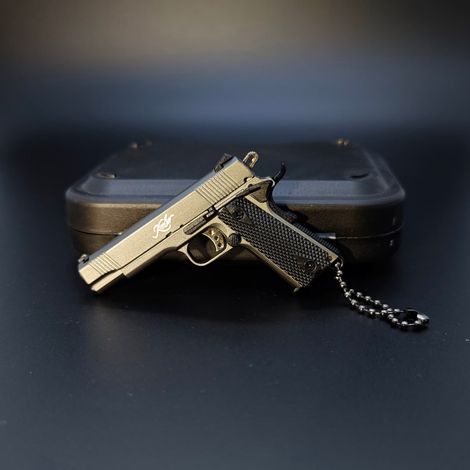 NEW 1:3 Black Mini KIMBER 1911 Gun Pistol Toys Miniature Model Keychain 5