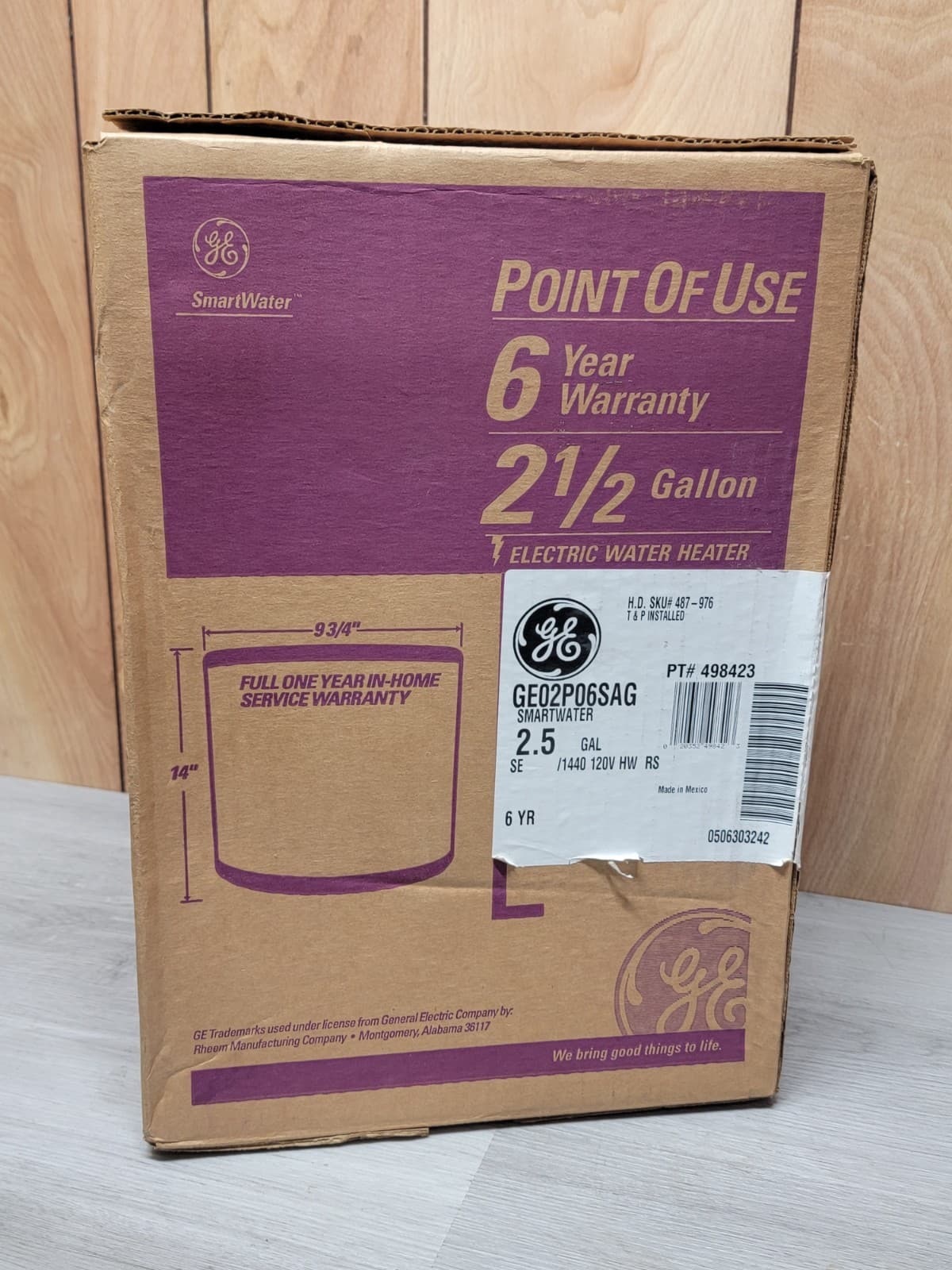 GE GE02P06SAG 120 Volt Electric Mini 2.5 Gallon Hot Water Heater  2