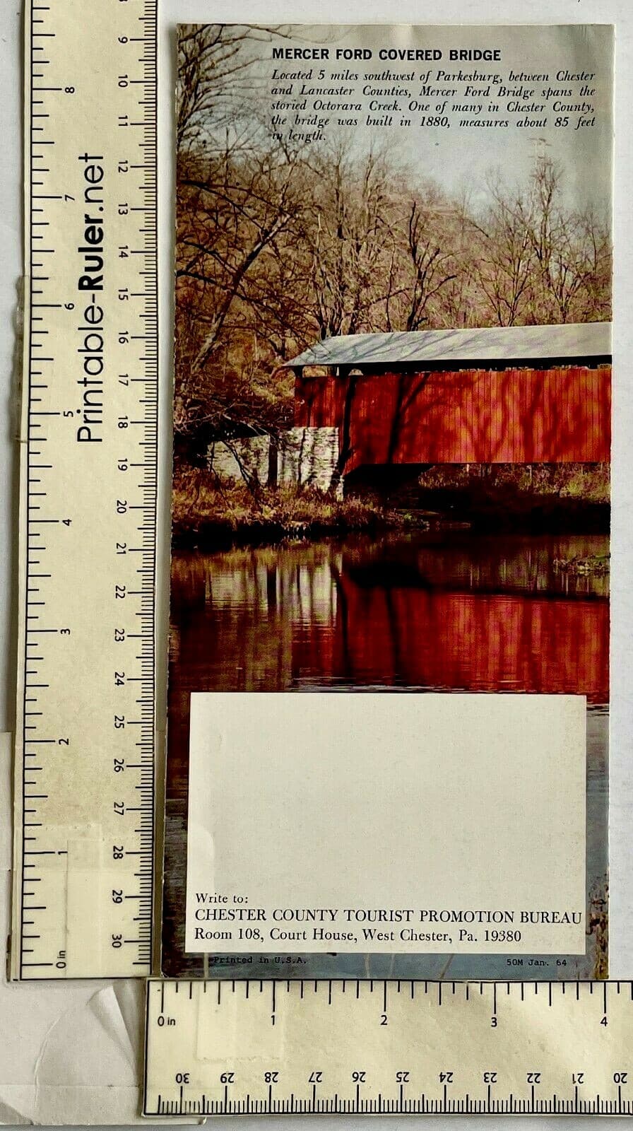 1964 Chester County Pennsylvania Vintage Travel Brochure Farming Colonial Map PA 4