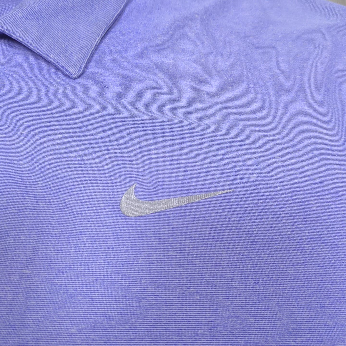 Nike Tiger Woods Polo Shirt Mens Large Blue Vented Golf Dri Fit Relaxed Fit 4