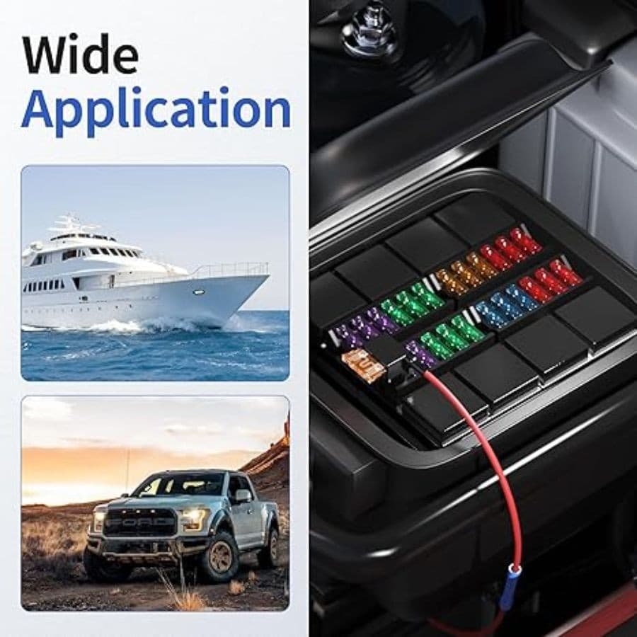 36PCS Fuse Tap 12V 4 Types Add a Fuse Kit with 5A 10A 15A 20A Fuse QSACC-9PCS 6